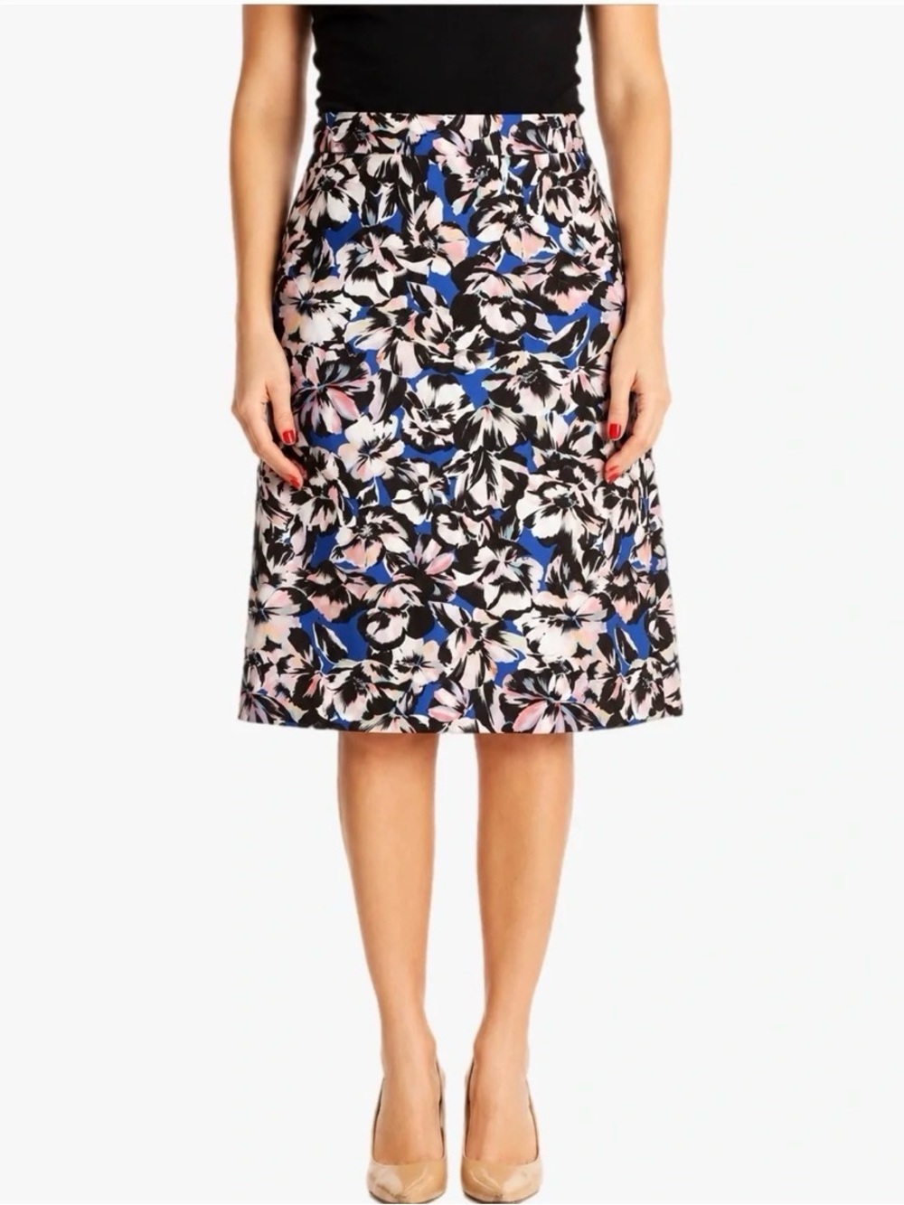 J.Crew Women’s Size 8 A-Line Skirt Knee Length Blue Pink Career Work NWOT